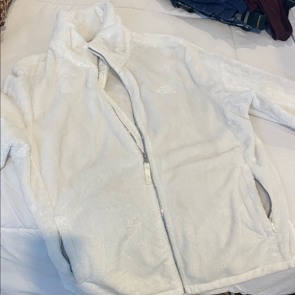 The North Face Cream Plush Zip-Up Fleece Jacket